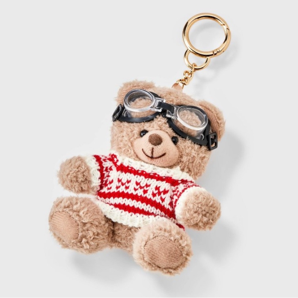 Cozy Alpine Teddy Bear Bag Charm